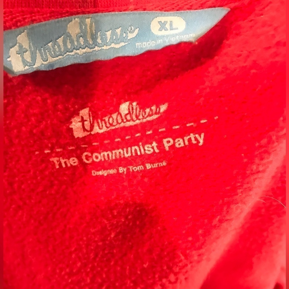 Threadless “communist party” hooded sweatshirt si… - image 3